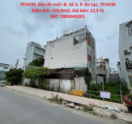 HOT HOT – CHÍNH CHỦ CẦN BÁN LÔ ĐẤT 2 MẶT TIỀN HIẾM ĐƯỜNG 8M - P.An Lạc, Q.Bình Tân, TP.HCM