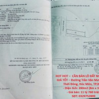 HOT HOT –  CẦN BÁN LÔ ĐẤT MẶT TIỀN – GIÁ TỐT – Đường Trần Văn Mười, Xuân Thới Đông, Hóc Môn, TP.HCM