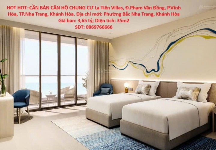 HOT HOT–CẦN BÁN CĂN HỘ CHUNG CƯ La Tiên Villas, Đ.Phạm Văn Đồng, P.Vĩnh Hòa, TP.Nha Trang, Khánh Hòa