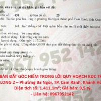 BÁN ĐẤT GÓC HIẾM TRONG LÕI QUY HOẠCH KDC TRÀ LONG 2 – Phường Ba Ngòi, TP. Cam Ranh, Khánh Hòa