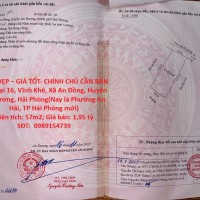 NHÀ  ĐẸP – GIÁ TỐT- CHÍNH CHỦ CẦN BÁN NHÀ Tại Xã An Đồng, Huyện An Dương, Hải Phòng