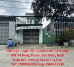 ĐẤT ĐẸP – GIÁ TỐT- CHÍNH CHỦ CẦN BÁN ĐẤT Xã Đông Thạnh, Hóc Môn, HCM