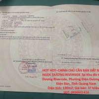HOT HOT–CHÍNH CHỦ CẦN BÁN ĐẤT NỀN KĐT NGỌC DƯƠNG RIVERSIDE Tại P.Điện Dương, TX.Điện Bàn, Quảng Nam