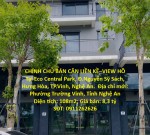 CHÍNH CHỦ BÁN CĂN LIỀN KỀ–VIEW HỒ Tại Eco Central Park, Đ.Nguyễn Sỹ Sách, Hưng Hòa, TP.Vinh, Nghệ An