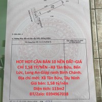 HOT HOT-CẦN BÁN 10 NỀN ĐẤT–GIÁ CHỈ 1,58 TỶ/NỀN –Xã Tân Bửu, Bến Lức, Long An-Giáp ranh Bình Chánh