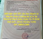 ĐẤT ĐẸP- GIÁ TỐT- Cần Bán Nhanh Lô Đất Khu Phân Lô Đồng Bộ Vị Trí Tại Quận 12, TP HCM