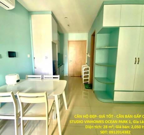 CĂN HỘ ĐẸP- GIÁ TỐT - CẦN BÁN GẤP CĂN HỘ STUDIO VINHOMES OCEAN PARK 1 Gia Lâm, Hà Nội