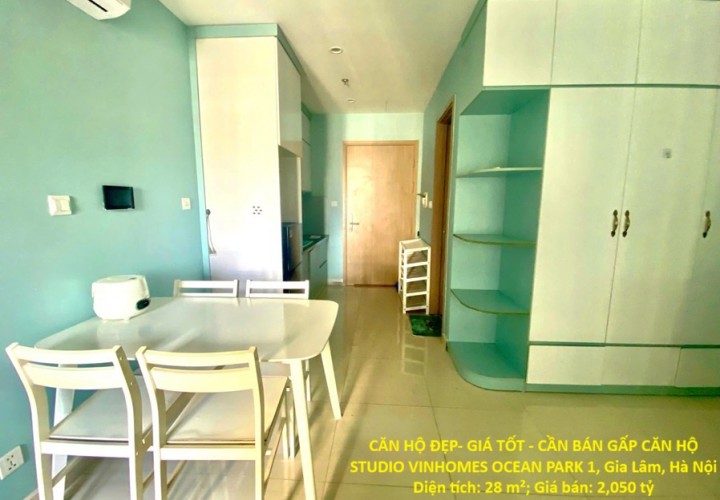 CĂN HỘ ĐẸP- GIÁ TỐT - CẦN BÁN GẤP CĂN HỘ STUDIO VINHOMES OCEAN PARK 1 Gia Lâm, Hà Nội
