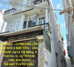 HOT HOT – CHÍNH CHỦ CẦN BÁN NHÀ 2 MẶT TIỀN – VÀO Ở NGAY–Tại Lê Thị Riêng, P. Thới An, Q. 12, TP.HCM