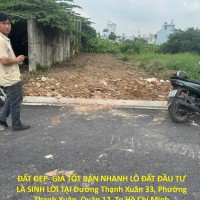 ĐẤT ĐẸP- GIÁ TỐT BÁN NHANH LÔ ĐẤT ĐẦU TƯ LÀ SINH LỜI TẠI Quận 12, Tp Hồ Chí Minh