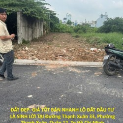 ĐẤT ĐẸP- GIÁ TỐT BÁN NHANH LÔ ĐẤT ĐẦU TƯ LÀ SINH LỜI TẠI Quận 12, Tp Hồ Chí Minh
