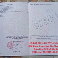LÔ ĐẤT ĐẸP - GIÁ TỐT - Chính Chủ Bán Lô Đất Khóm 2, phường Tân Thành, TP Cà Mau