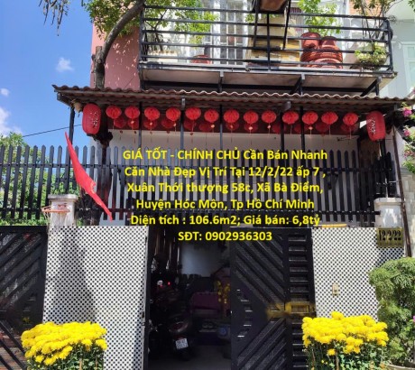 GIÁ TỐT - CHÍNH CHỦ Cần Bán Nhanh Căn Nhà Đẹp Vị Trí Tại Huyện Hóc Môn, TP HCM