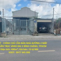 HOT HOT - CHÍNH CHỦ CẦN BÁN NHÀ XƯỞNG 2 MẶT TIỀN - GẦN TRỤC VÀNH ĐAI 3 BÌNH CHÁNH, TPHCM