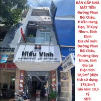 HOT HOT–CHÍNH CHỦ BÁN GẤP NHÀ MẶT TIỀN Đường Phan Bội Châu, P.Trần Hưng Đạo, TP.Quy Nhơn, Bình Định