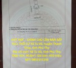 HOT HOT – CHÍNH CHỦ CẦN BÁN ĐẤT FULL THỔ CƯ Xã Tu Vũ, huyện Thanh Thủy, tỉnh Phú Thọ