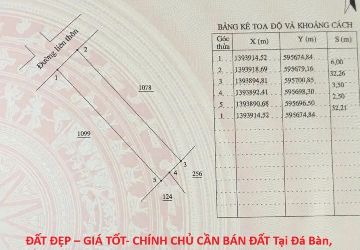 ĐẤT ĐẸP – GIÁ TỐT- CHÍNH CHỦ CẦN BÁN ĐẤT Tại Đá Bàn, Bắc Ninh Hòa, Khánh Hòa