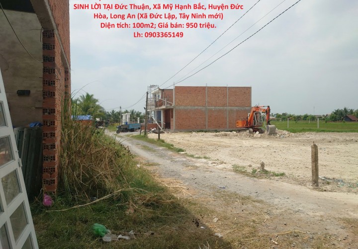ĐẤT ĐẸP- GIÁ TỐT BÁN NHANH LÔ ĐẤT ĐẦU TƯ LÀ SINH LỜI TẠI huyện Đức Hòa, Long An