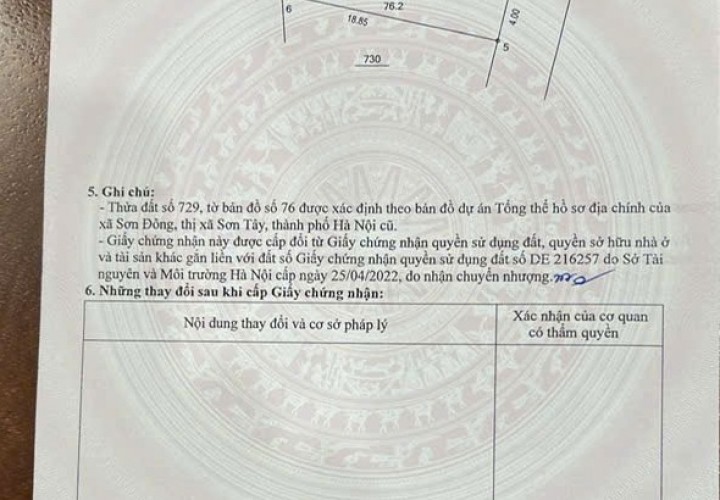 ĐẤT ĐẸP- GIÁ TỐT BÁN NHANH LÔ ĐẤT ĐẦU TƯ LÀ SINH LỜI TẠI TP xã Đoài Phương, TP Hà Nội