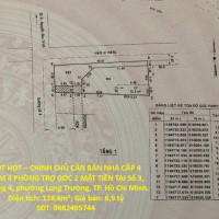 HOT HOT – CHÍNH CHỦ CẦN BÁN NHÀ CẤP 4 GỒM 4 PHÒNG TRỌ GÓC 2 MẶT TIỀN TẠI Đường 4, phường Long Trường, TP. Hồ Chí Minh