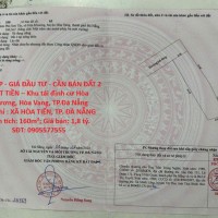 ĐẤT ĐẸP - GIÁ ĐẦU TƯ - CẦN BÁN ĐẤT 2 MẶT TIỀN – Khu tái định cư Hòa Khương, Hòa Vang, TP.Đà Nẵng
