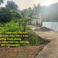 HOT HOT – CHÍNH CHỦ CẦN BÁN ĐẤT Ngã 3 viên châu, TDP 7, P.An Tường, Tuyên Quang
