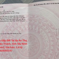 CHÍNH CHỦ Cần Bán Gấp Đất Tại ấp An Thọ, xã An Cơ, huyện Châu Thành, tỉnh Tây Ninh