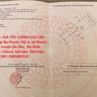 ĐẤT ĐẸP – GIÁ TỐT- CHÍNH CHỦ CẦN BÁN ĐẤT Tại Ấp Phước Hội A, xã Phước Thạnh, huyện Gò Dầu, Tây Ninh
