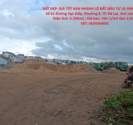 ĐẤT ĐẸP- GIÁ TỐT BÁN NHANH LÔ ĐẤT ĐẦU TƯ LÀ SINH LỜI TẠI TP. Đà Lạt, tỉnh Lâm Đồng