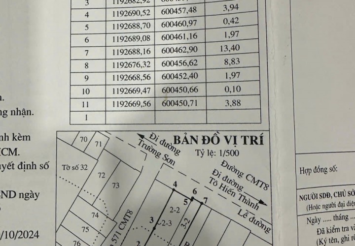 ĐẦU TƯ SINH LỜI  –CẦN BÁN LÔ ĐẤT MẶT TIỀN TẠI Đ. Cách Mạng Tháng 8, Phường 15, Quận 10, TP. HCM