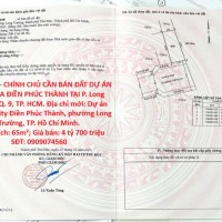 HOT HOT – CHÍNH CHỦ CẦN BÁN ĐẤT DỰ ÁN CENTANA ĐIỀN PHÚC THÀNH TẠI P. Long Trường, Q. 9, TP. HCM