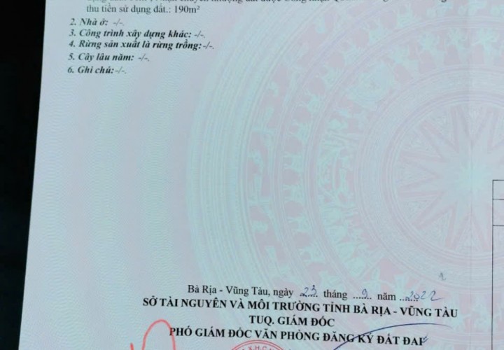 CHÍNH CHỦ HẠ GIÁ BÁN NHANH ĐẤT VÀNG Mặt Tiền Long Hương TRUNG TÂM TP. BÀ RỊA CŨ TIỀM NĂNG TĂNG GIÁ