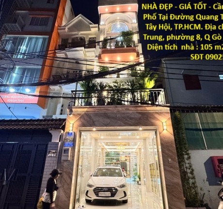 NHÀ ĐẸP - GIÁ TỐT - Cần Bán Nhanh Căn Nhà Phố Tại Đường Quang Trung, Phường Thông Tây Hội, TP.HCM.