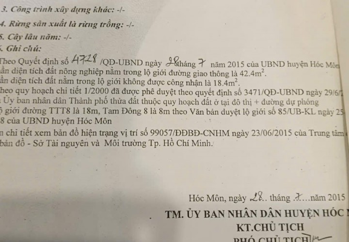 HOT HOT – CHÍNH CHỦ CẦN BÁN NHANH NHÀ TẠI  Xã Đông THạnh, Hóc Môn, Hồ Chí Minh