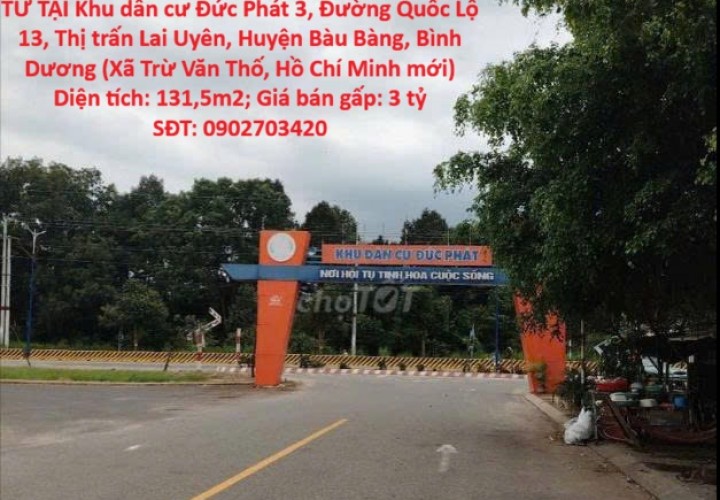 ĐẤT ĐẸP- GIÁ TỐT CHÍNH CHỦ BÁN GẤP LÔ ĐẤT 2 MẶT TIỀN TIỀM NĂNG ĐẦU TƯ TẠI  Bàu Bàng, Bình Dương