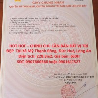 HOT HOT – CHÍNH CHỦ CẦN BÁN ĐẤT VỊ TRÍ ĐẸP  TẠI Xã Mỹ Thạnh Đông, Đức Huệ, Long An