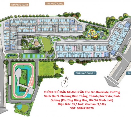 CHÍNH CHỦ BÁN NHANH CĂN THE GIÓ RIVERSIDE - THÁP GIÓ ĐÔNG Thành phố Dĩ An, Bình Dương