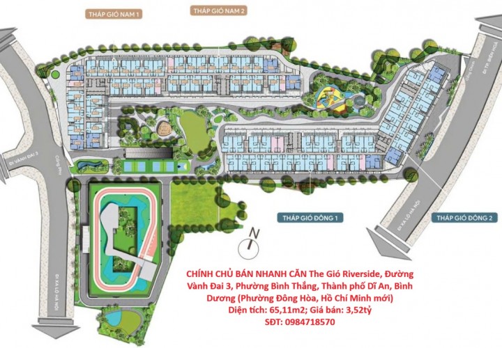 CHÍNH CHỦ BÁN NHANH CĂN THE GIÓ RIVERSIDE - THÁP GIÓ ĐÔNG Thành phố Dĩ An, Bình Dương