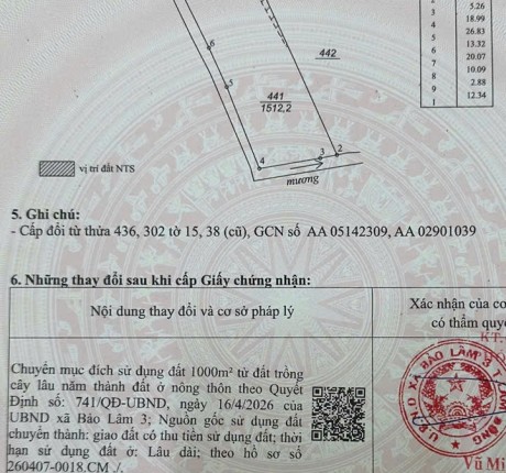 HOT HOT – CHÍNH CHỦ CẦN BÁN LÔ ĐẤT 1.000M² THỔ CƯ VEN TP. BẢO LỘC, X. Bảo Lâm 3, T. Lâm Đồng