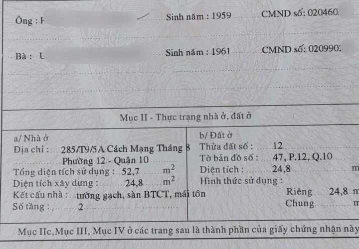 NHÀ VỊ TRÍ ĐẸP - CHÍNH CHỦ BÁN NHANH CĂN NHÀ Đường Cao Thắng, Phường 12, Quận 10, Tp Hồ Chí Minh.