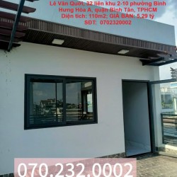 NHÀ VỊ TRÍ ĐẸP- GIÁ TỐT CHÍNH CHỦ CẦN BÁN NHANH Căn Góc 2 mặt tiền tại quận Bình Tân, TPHCM