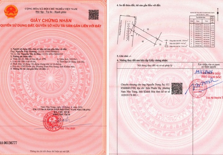 HOT HOT – CHÍNH CHỦ CẦN BÁN BIỆT THỰ MẶT TIỀN TẠI X. Phước Đồng, TP. Nha Trang, T. Khánh Hòa