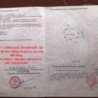 HOT HOT – CHÍNH CHỦ CẦN BÁN ĐẤT  TẠI Xã Tâm Thắng, huyện Cư Jut, tỉnh Đắk Nông