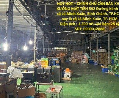 HOT HOT – CHÍNH CHỦ CẦN BÁN KHO XƯỞNG MẶT TIỀN 592 Đường Kênh A, xã Lê Minh Xuân, Bình Chánh, TP.HCM