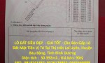 LÔ ĐẤT SIÊU ĐẸP  - GIÁ TỐT - Cần Bán Gấp Lô Đất Mặt Tiền Vị Trí Tại Huyện Bàu Bàng, Tỉnh Bình Dương