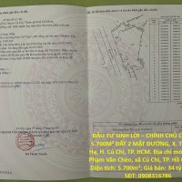 ĐẦU TƯ SINH LỜI – CHÍNH CHỦ CẦN BÁN 5.700M² ĐẤT 2 MẶT ĐƯỜNG, X. Trung Lập Hạ, H. Củ Chi, TP. HCM