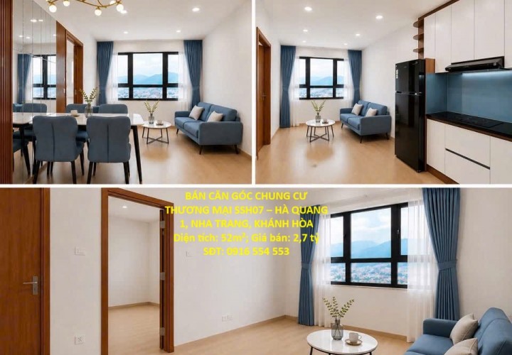 Chính Chủ BÁN CĂN GÓC CHUNG CƯ THƯƠNG MẠI SSH07 – HÀ QUANG 1, NHA TRANG, KHÁNH HÒA