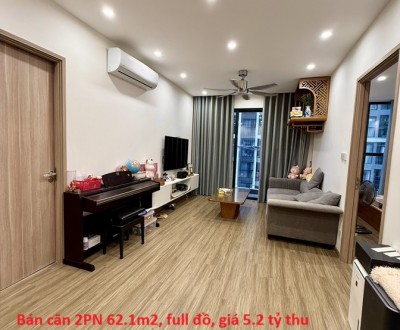 Bán căn 2PN 62.1m2, full đồ, giá 5.2 tỷ thu nét, sẵn sổ đỏ! phường Tây Mỗ, Quận Nam Từ Liêm, Hà Nội