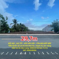 ĐẤT ĐẸP - GIÁ TỐT - GẤP GẤP GẤP – CẦN BÁN ĐẤT MẶT TIỀN QUỐC LỘ 1A thị trấn Phú Lộc, Thạnh Trị, Sóc Trăng