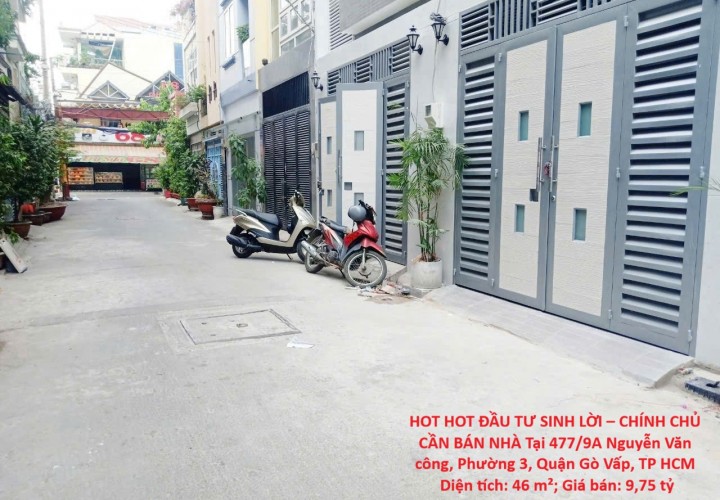 HOT HOT ĐẦU TƯ SINH LỜI – CHÍNH CHỦ CẦN BÁN NHÀ Tại Phường 3, Quận Gò Vấp, TP HCM